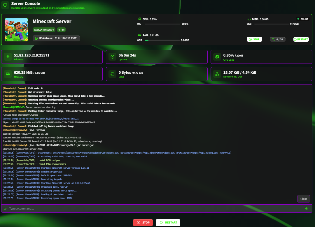 Server Console